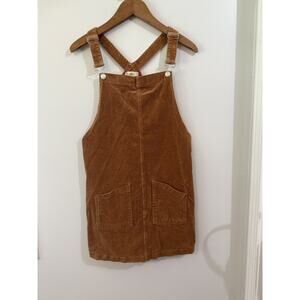 Altar'd State Brown Corduroy Overall Skirt Size Small Soft All Seasons